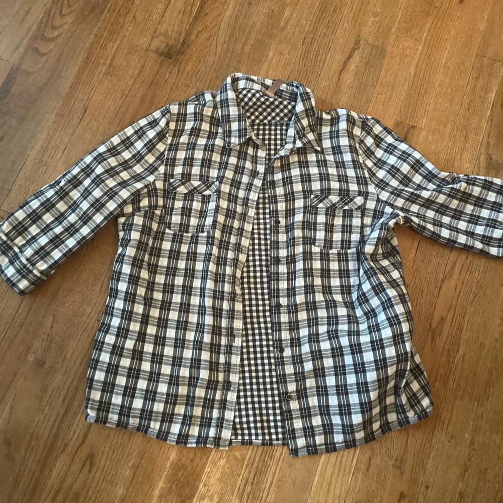 Black and White Plaid Shirt